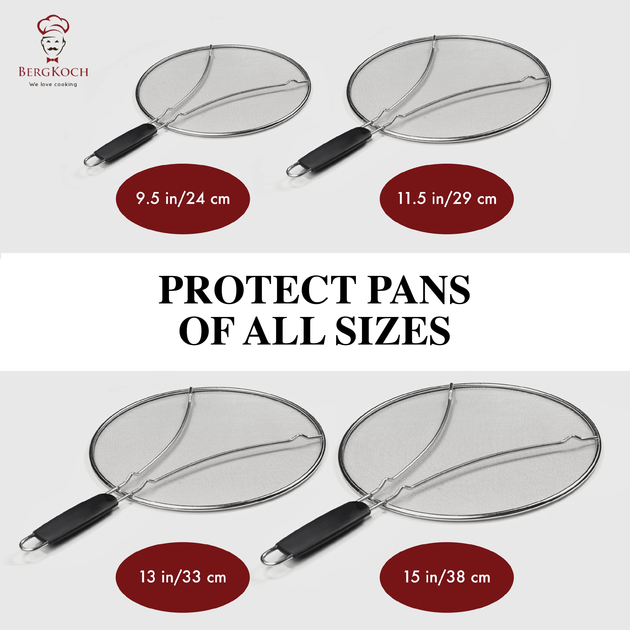 Splatter Screen for Frying Pan - 13 Inch Stainless Steel Grease Splatter Guard - Cover Oil Splash When Sizzling Bacon, Cooking Fried Chicken or Popcorn 🍁 All In One Marketplace Canada
