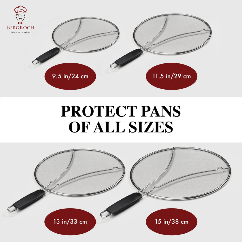 Splatter Screen for Frying Pan - 13 Inch Stainless Steel Grease Splatter Guard - Cover Oil Splash When Sizzling Bacon, Cooking Fried Chicken or Popcorn 🍁 All In One Marketplace Canada