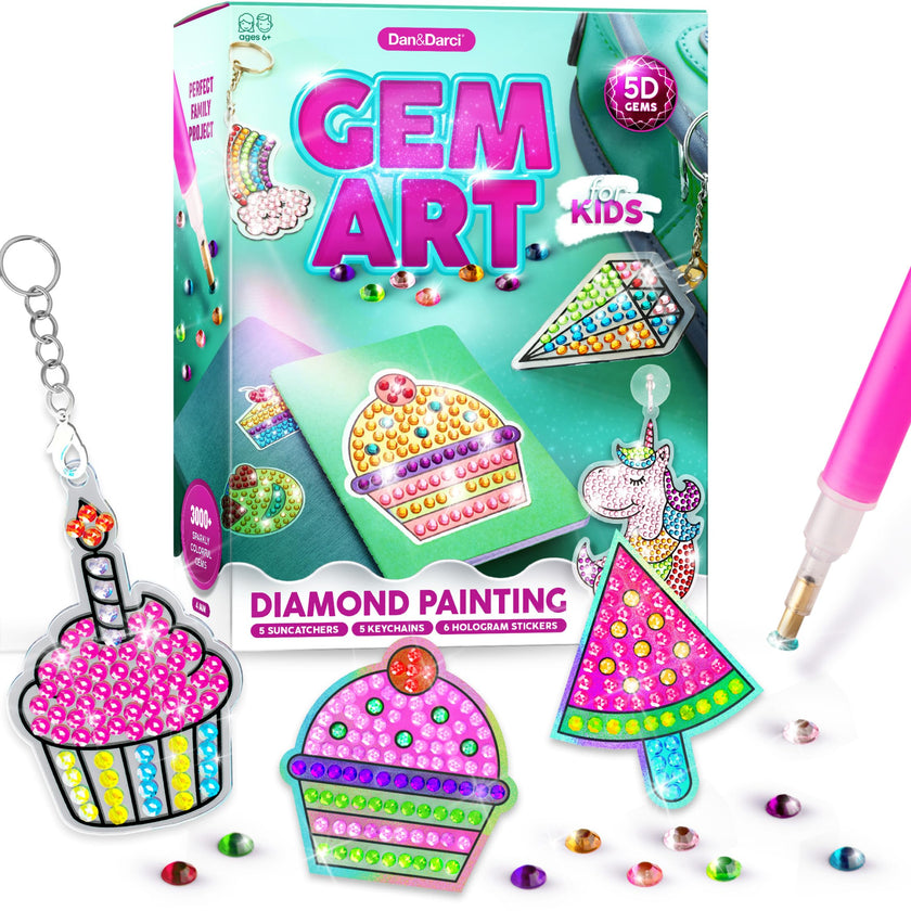 Gem Diamond Painting Kit for Kids - Arts and Crafts for Girls & Boys Ages 6-12 - Craft Kits Art Set - Supplies for Painting - Best Tween Paint Easter Gift Ideas for Kids Activities Age 6 7 8 9 10 🍁 All In One Marketplace Canada