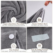 3 Pack Microfiber Hair Towel BEoffer Super Absorbent Hair Wraps for Women Wet Hair, Fast Drying Hair Turban, Hair Caps with Buttons for Drying Curly, Long & Thick Hair Anti Frizz (Gray+Pink+Blue) 🍁 All In One Marketplace Canada