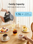 COMFEE' Electric Kettle and Tea Kettle, 1.5L Double Wall, Stainless Steel Interior, Lid & Spout, Fast Boil, Auto-Off, and Boil-Dry Protection, 1500W 🍁 All In One Marketplace Canada