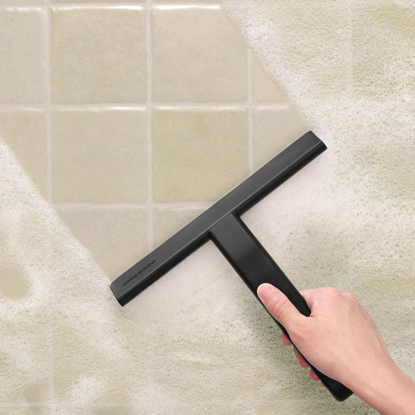 dancemoon JustHang Shower Squeegee for Glass Doors, All-One-Piece Silicone with Built-in Hook Design for Easy Hanging, Household Window Mirror Squeegee for Bathroom, Glass, Tile Wall,Car 10-Inch Black 🍁 All In One Marketplace Canada