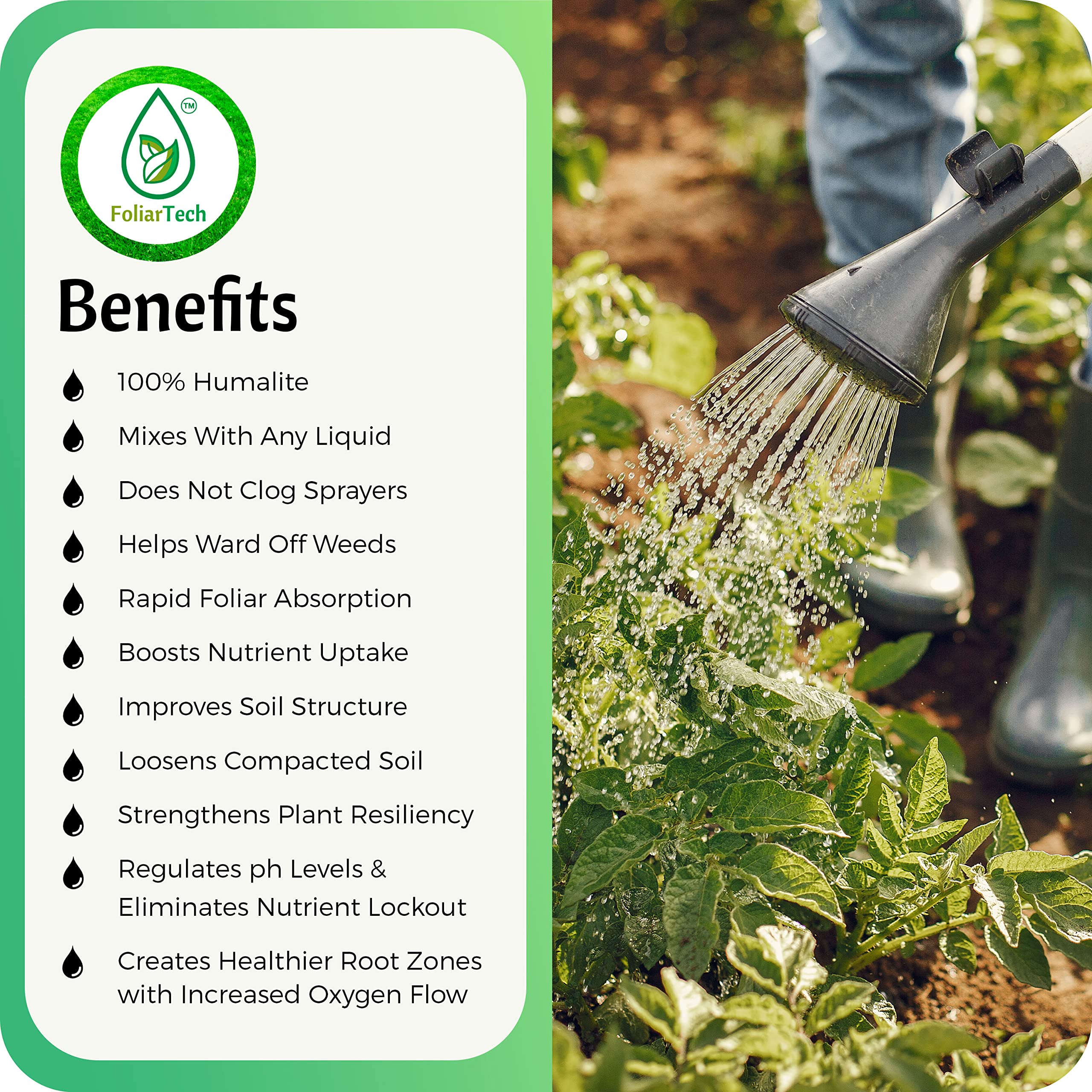 Humic Acid Organic Lawn Fertlizer - Fulvic Humic Mineral Blend for Trees, Shrubs, Ornamentals, Vegetables & Crops - Enhancer & Garden Soil Conditioner by FoliarTech, 4L 🍁 All In One Marketplace Canada