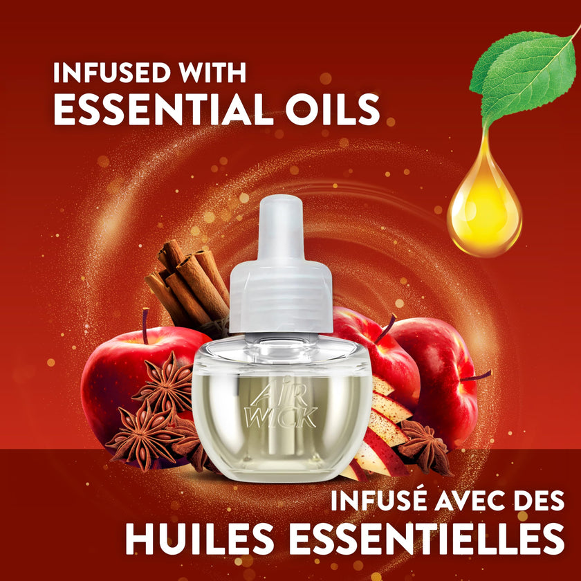 Air Wick Plug In Scented Oil Air Freshener Refills for Home – Infused with Essential Oils – 10 Count – Apple Cinnamon Scent – Mega Value Pack 🍁 All In One Marketplace Canada