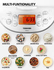 Toshiba Rice Cooker 6 Cup Uncooked – Japanese Rice Cooker with Fuzzy Logic Technology, 7 Cooking Functions, Digital Display, 2 Delay Timers and Auto Keep Warm, Non-Stick Inner Pot, White 🍁 All In One Marketplace Canada