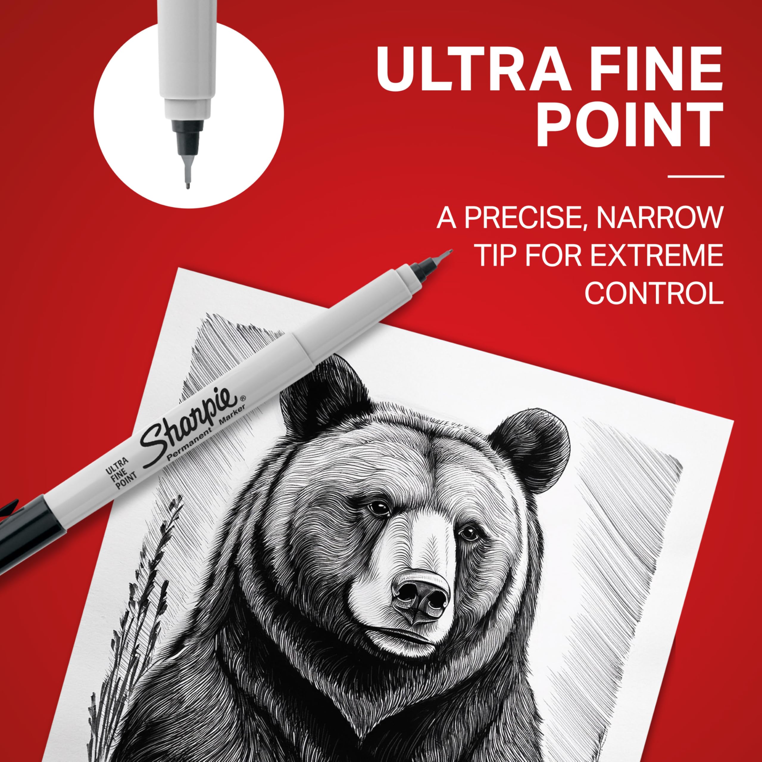 Sharpie Permanent Markers, Ultra Fine Point, Black, 12 Count 🍁 All In One Marketplace Canada
