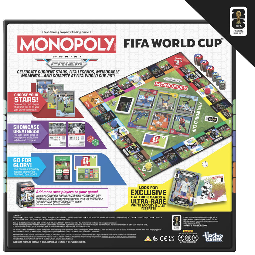 Monopoly Panini Prizm: FIFA World Cup Game I Soccer Board Game with Monopoly Panini Prizm FIFA World Cup 2026 Trading Cards I Ages 8+ (English Version) 🍁 All In One Marketplace Canada