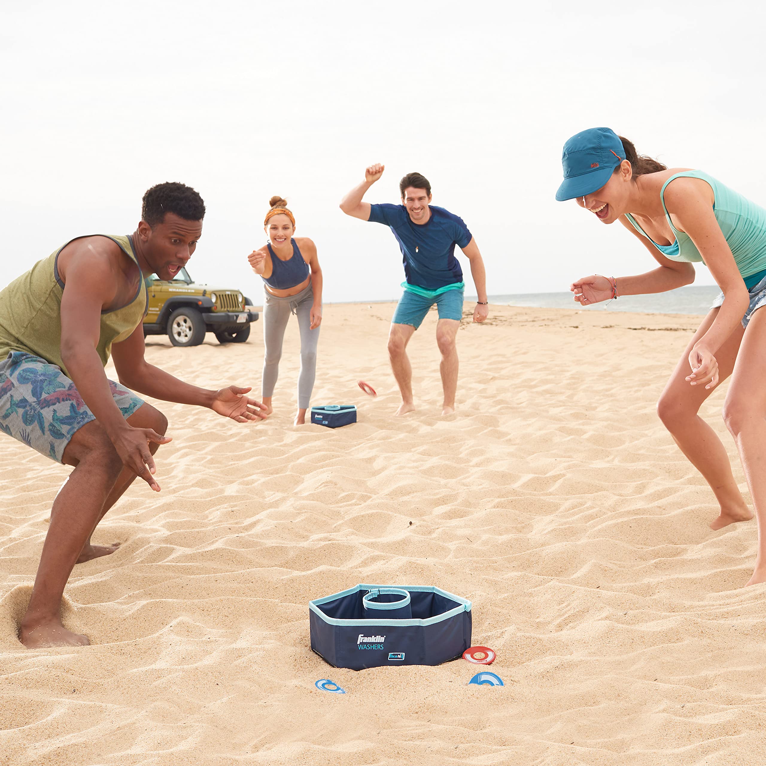 Franklin Sports Washer Toss - 6 Washers and 2 Collapsible Targets - Beach or Camping Outdoor Lawn Game - Official Size Washer Set 🍁 All In One Marketplace Canada