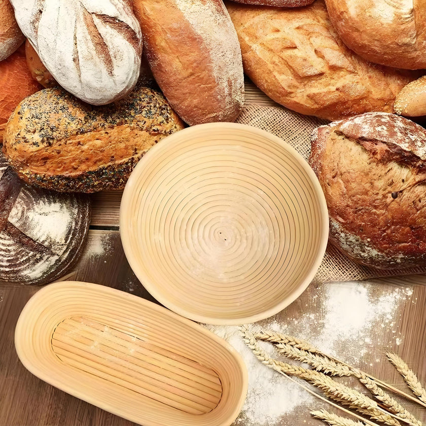 KOACKL Sourdough Bread Starter Kits, Banneton Sourdough Bread Making Tools Kit, Banneton Proofing Basket Making Bread Basket Baking for Baking Dough with Rising Pattern (Round and Oval) 🍁 All In One Marketplace Canada