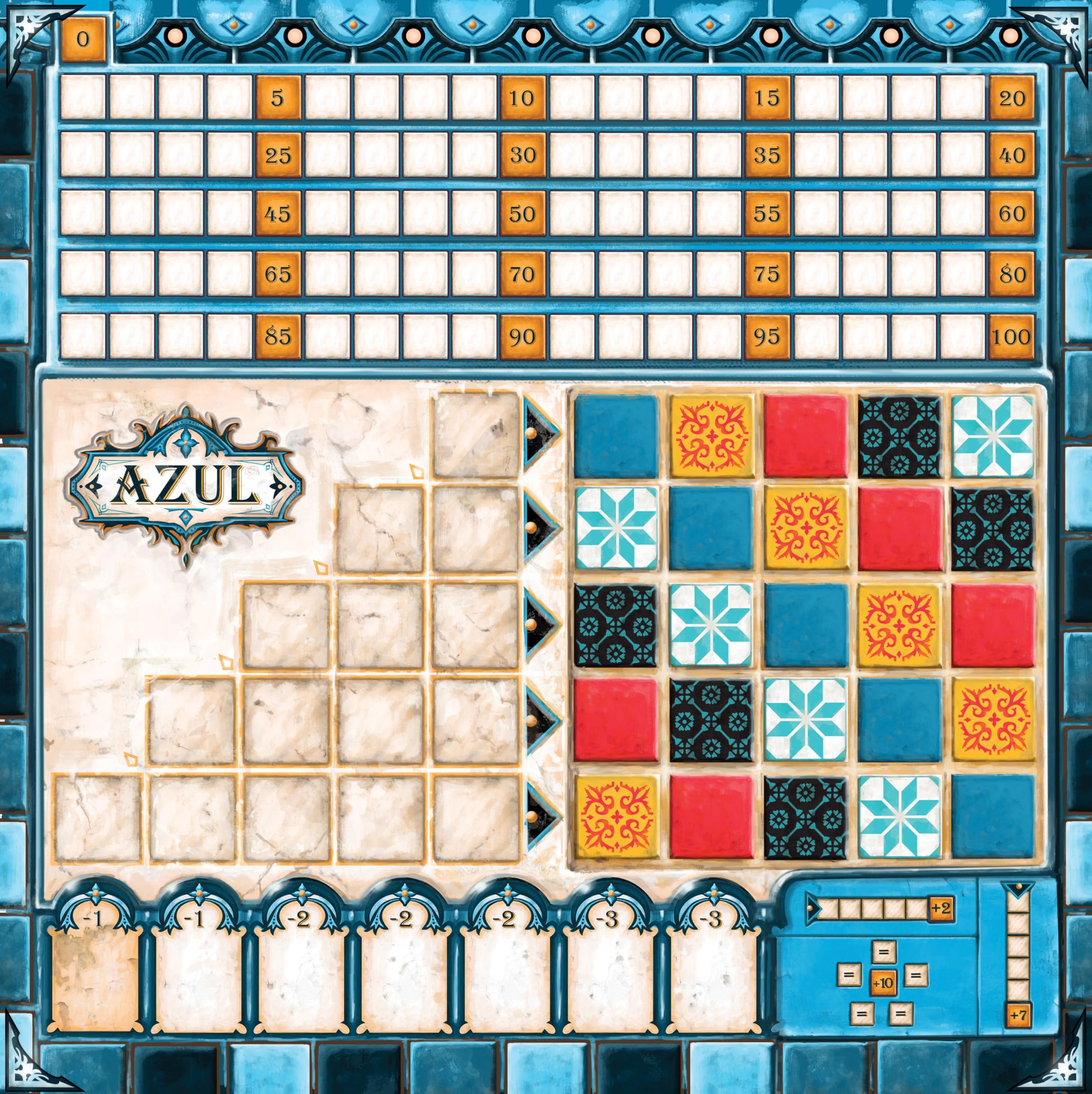 Azul Board Game - 2-4 Players - Fun Family Board Game - 30-45 Minutes of Gameplay - Games for Family Game Night - For Kids and Adults Ages 8+ - Bilingual - Made By Next Move Games 🍁 All In One Marketplace Canada