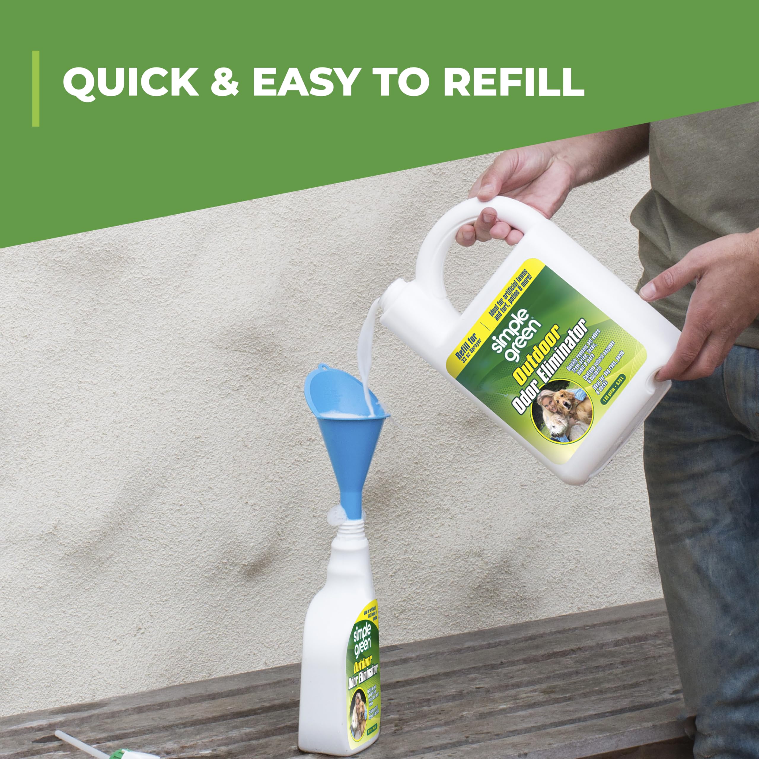 Simple Green Outdoor Odor Eliminator for Pets, Dogs, 1 Gallon Refill - Ideal for Artificial Lawns & Patio, Milky White 🍁 All In One Marketplace Canada