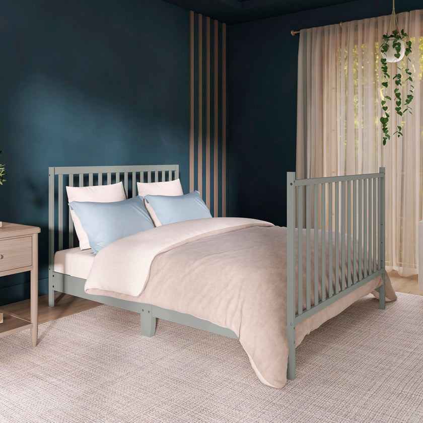 Dream On Me Synergy 5-in-1 Convertible Crib in Cool Grey, Greenguard Gold Certified, BSA Certified, 3 Mattress Height Settings, Classic Nursery Furniture 🍁 All In One Marketplace Canada
