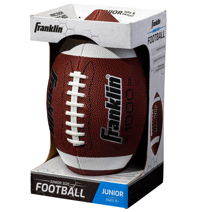 Franklin Sports Official Size Football - All-Weather 1000 Regulation Outdoor Football - Synthetic Leather Adult Size Football - Extra Grip Official Size Football - Brown + White 🍁 All In One Marketplace Canada