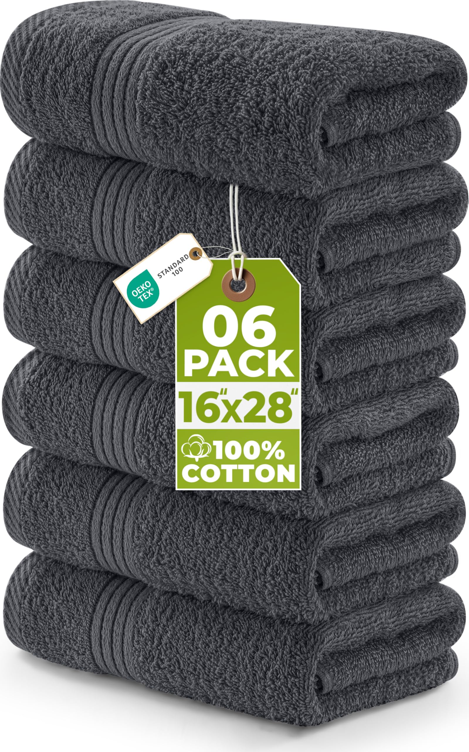 Utopia Towels 6 Piece Premium Hand Towels Set, 16 by 28 inches, 100% Ring Spun Cotton, Lightweight and Highly Absorbent Towels for Bathroom, Travel, Camp, Hotel, and Spa, Grey 🍁 All In One Marketplace Canada