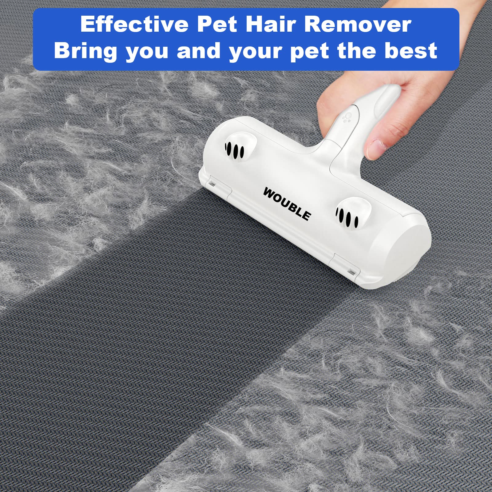Wouble Pet Hair Remover Roller, Reusable Lint Roller for Pet Hair,Self Clean Dog Cat Fur Removal Brush, from Carpet, Furniture, Rugs, Laundry, Bedding, Sofa-White 🍁 All In One Marketplace Canada