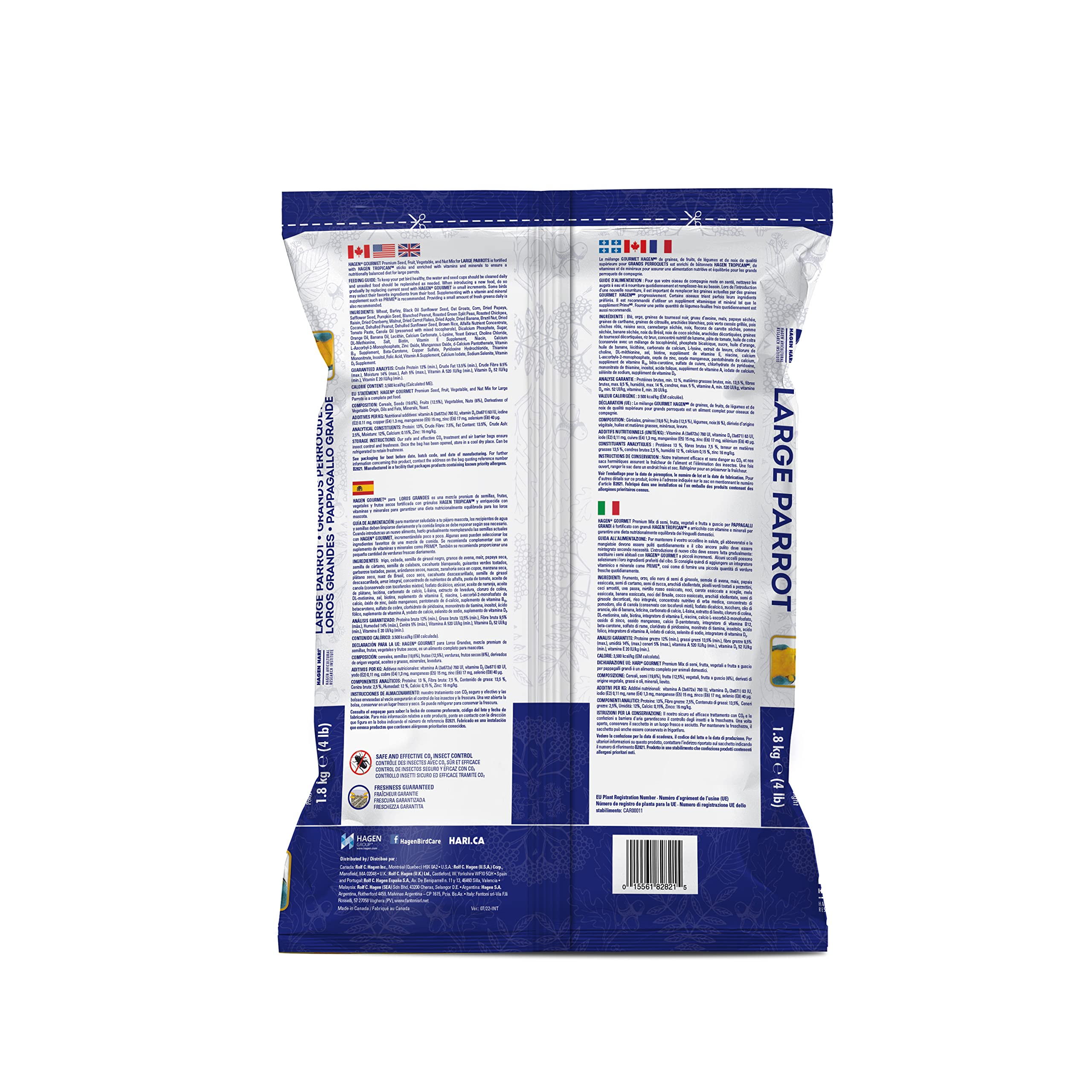 Hagen B2821 Gourmet Parrot Mix, 1.8 Kg, 4-Pound 🍁 All In One Marketplace Canada