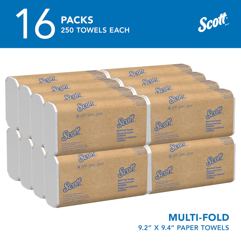 Scott Professional Universal Multifold Paper Towels, Bulk (01840), Absorbency Pockets, White, 9.2
