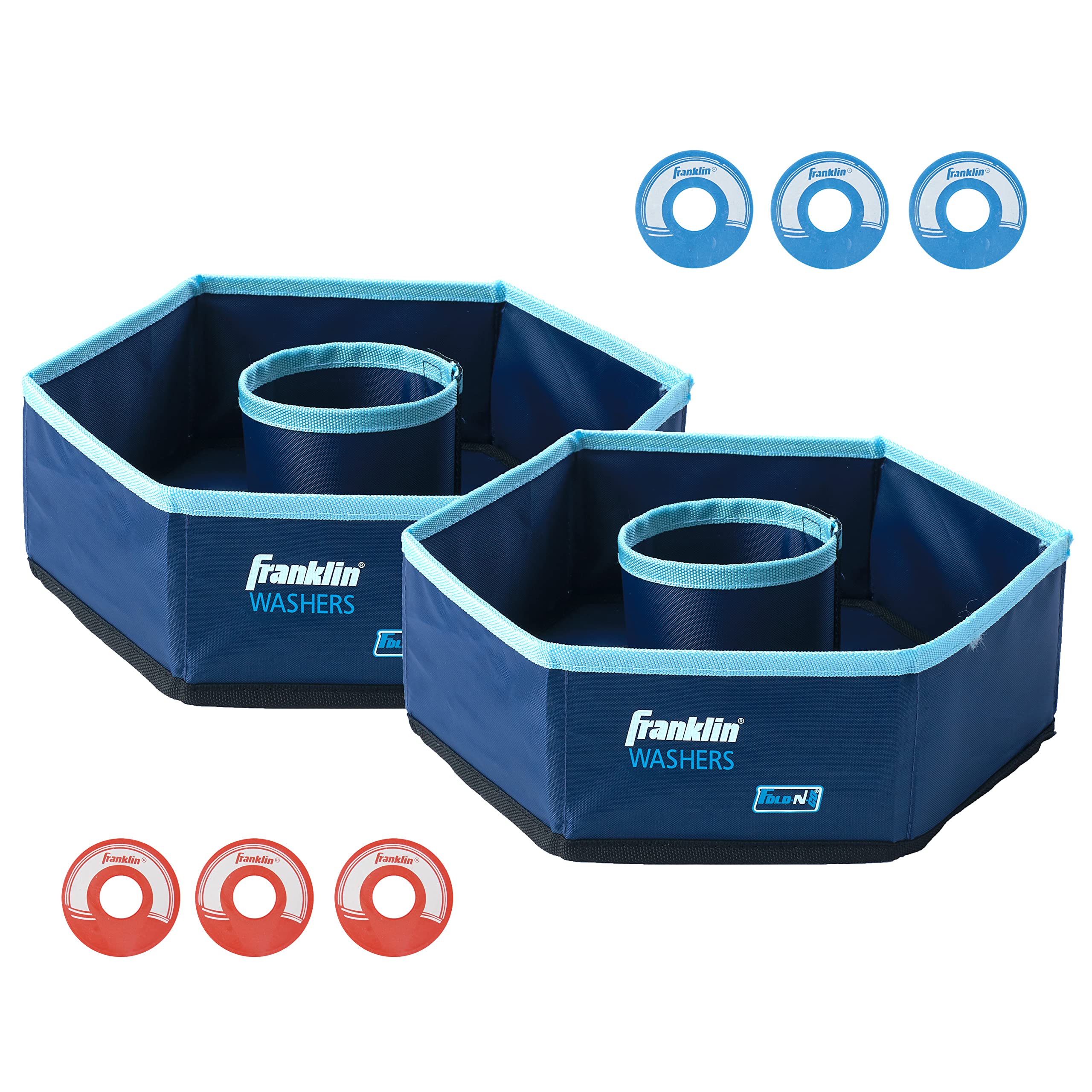 Franklin Sports Washer Toss - 6 Washers and 2 Collapsible Targets - Beach or Camping Outdoor Lawn Game - Official Size Washer Set 🍁 All In One Marketplace Canada