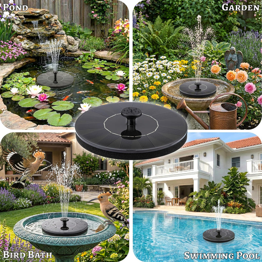 Yeomi Solar Fountain, Floating Solar Water Pump for Bird Bath, Outdoor Water Fountain No Battery or Electricity Needed, Easy to Use for Garden, Pond, Patio 🍁 All In One Marketplace Canada