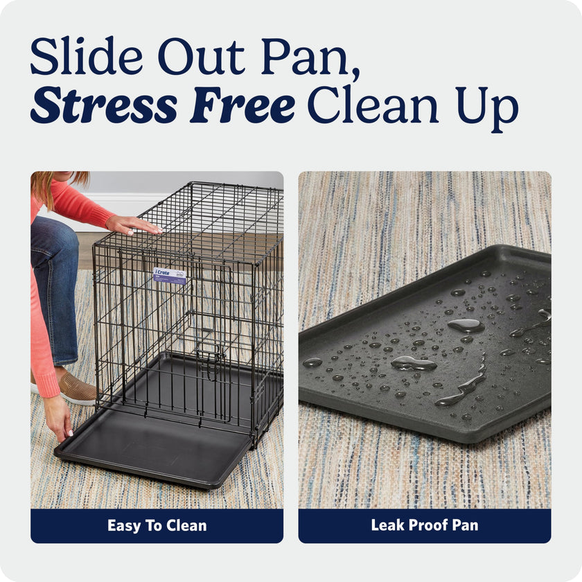 MidWest Homes for Pets 22-Inch iCrate for Extra-Small Breeds, Up to 15 lbs, Single Door Folding Dog Crate with Divider Panel, Leak-Proof Tray & Secure Latch, Portable, Durable & Easy to Assemble 🍁 All In One Marketplace Canada