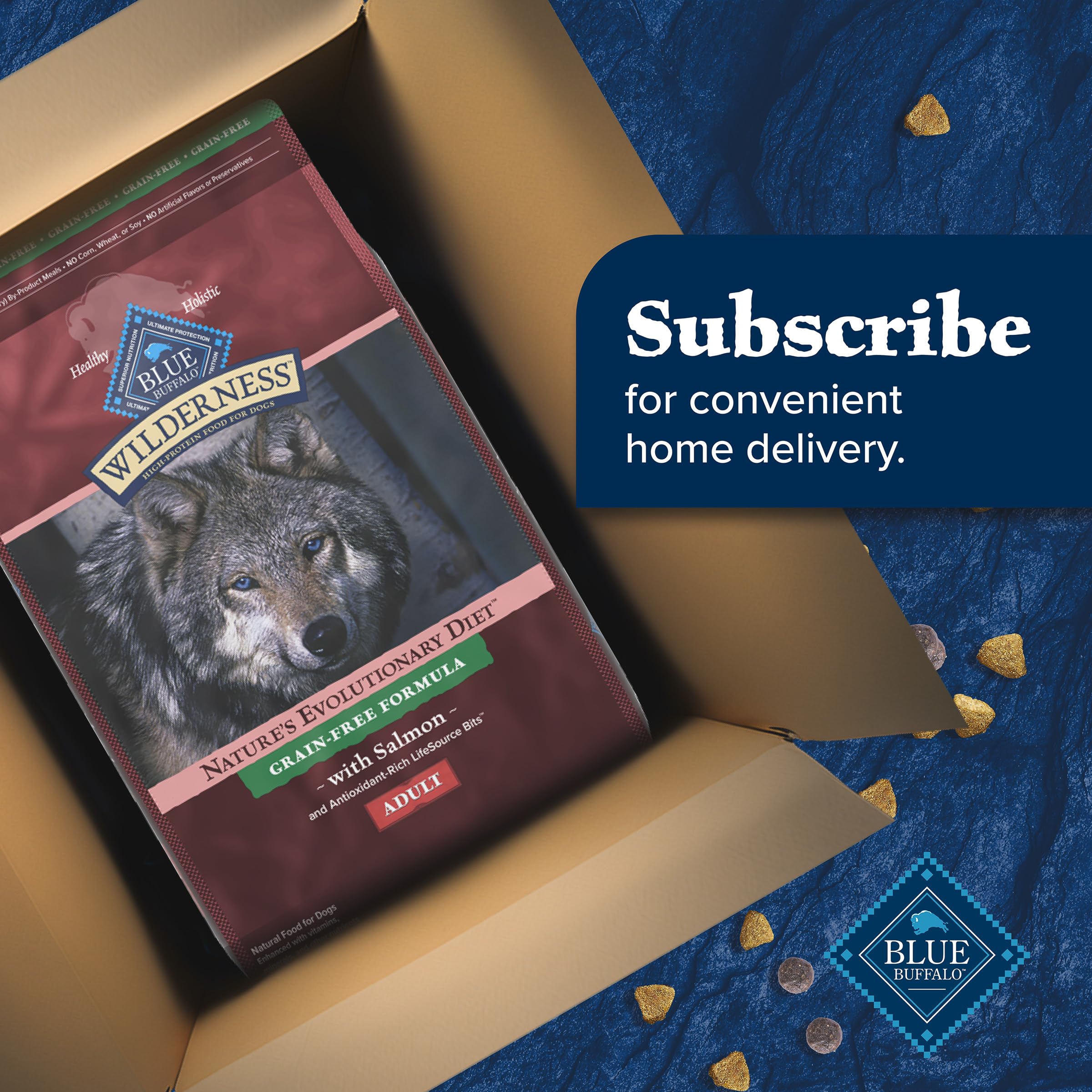 Blue Buffalo Wilderness with Salmon High Protein Grain Free Dry Dog Food for Adult Dogs, 34% Protein, Supports Immunity with Antioxidant-Rich LifeSource Bits 10.8 Kg/24lbs Bag 🍁 All In One Marketplace Canada