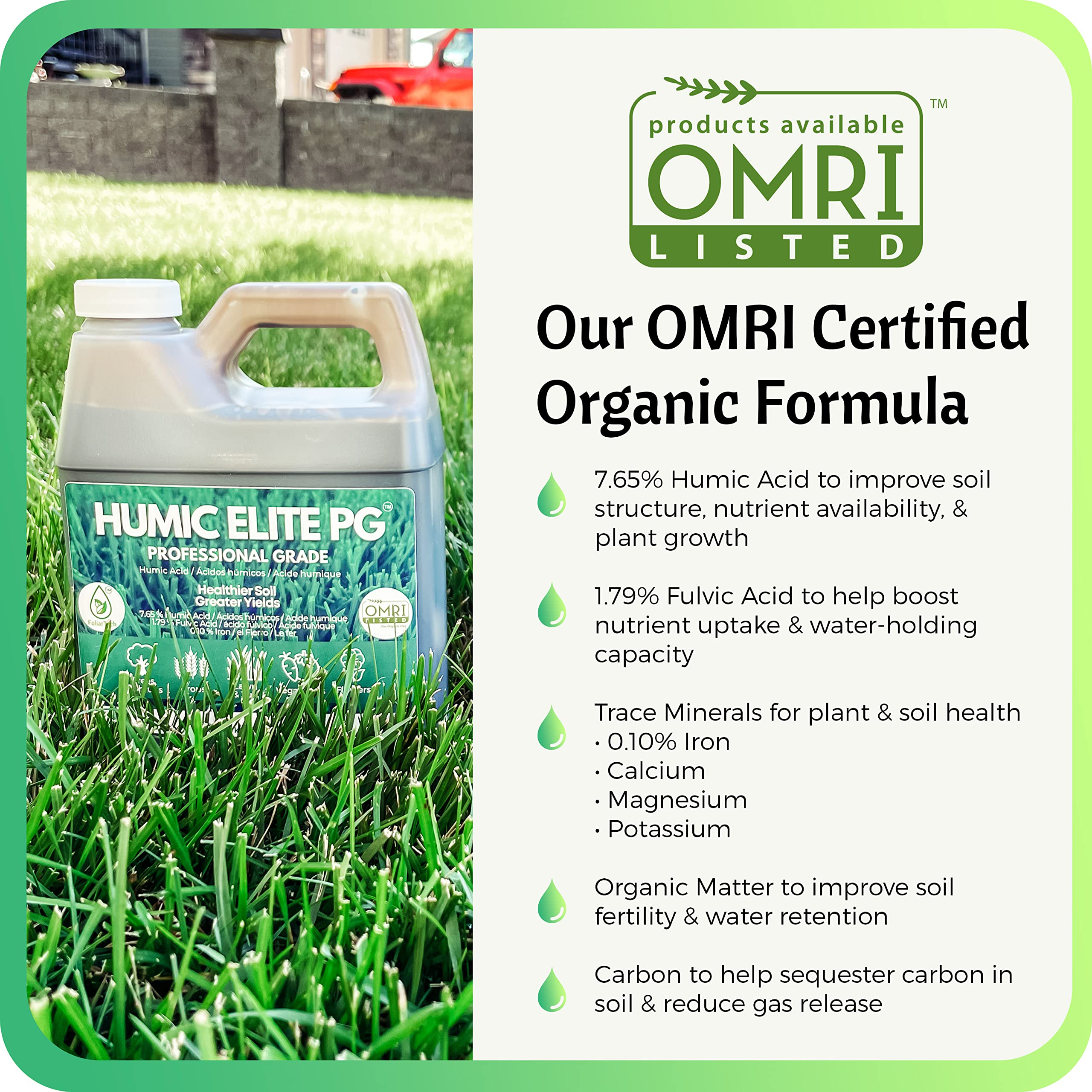 Humic Acid Organic Lawn Fertlizer - Fulvic Humic Mineral Blend for Trees, Shrubs, Ornamentals, Vegetables & Crops - Enhancer & Garden Soil Conditioner by FoliarTech, 4L 🍁 All In One Marketplace Canada