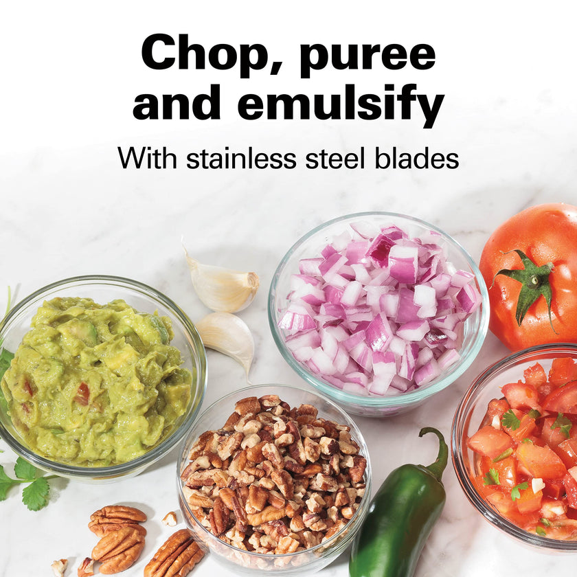 Hamilton Beach Stack & Press Food Chopper & Mini Food Processor, 350 Watts, 3 Cup Bowl, Stainless Steel Blades, for Chopping, Puree & Emulsify, Black, 72850G 🍁 All In One Marketplace Canada