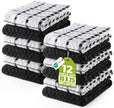 Utopia Towels Kitchen Towels, 12 Pack, 15 by 25 Inches, Dobby Weave, 100% Ring Spun Cotton, Super Soft and Absorbent Dish, Tea, and Bar Towels, Black 🍁 All In One Marketplace Canada