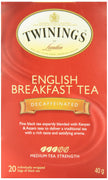 Twinings Decaf English Breakfast Individually Wrapped Teabags, Decaffeinated Black Tea, Smooth, Flavourful, Robust, 20 Count (Pack of 6), Enjoy Hot or Iced 🍁 All In One Marketplace Canada