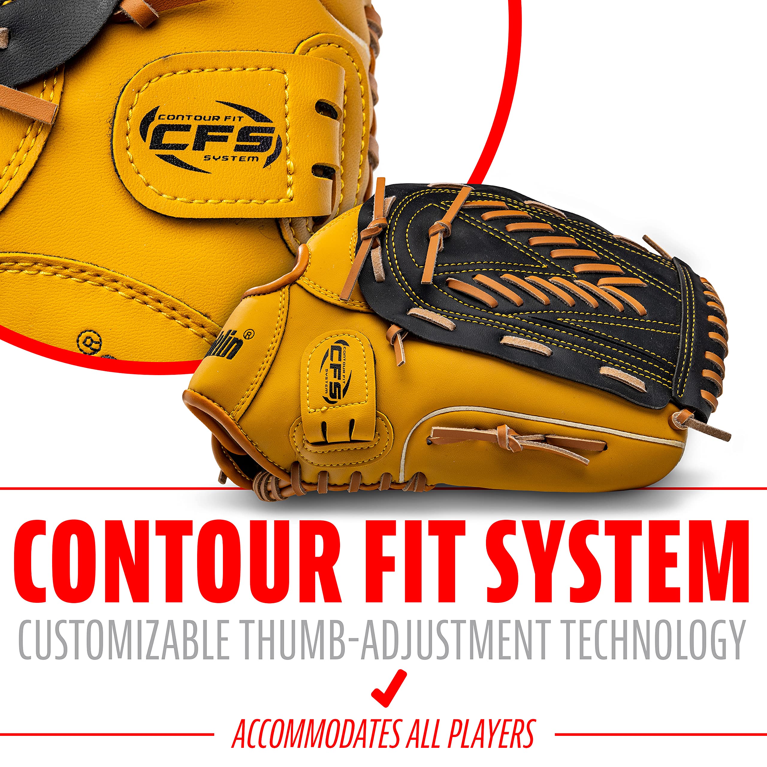 Franklin Sports Baseball and Softball Glove - Fieldmaster Adult + Youth Baseball Gloves - Men's + Women's Infield + Outfield Mitt - Right Hand Throw - 13