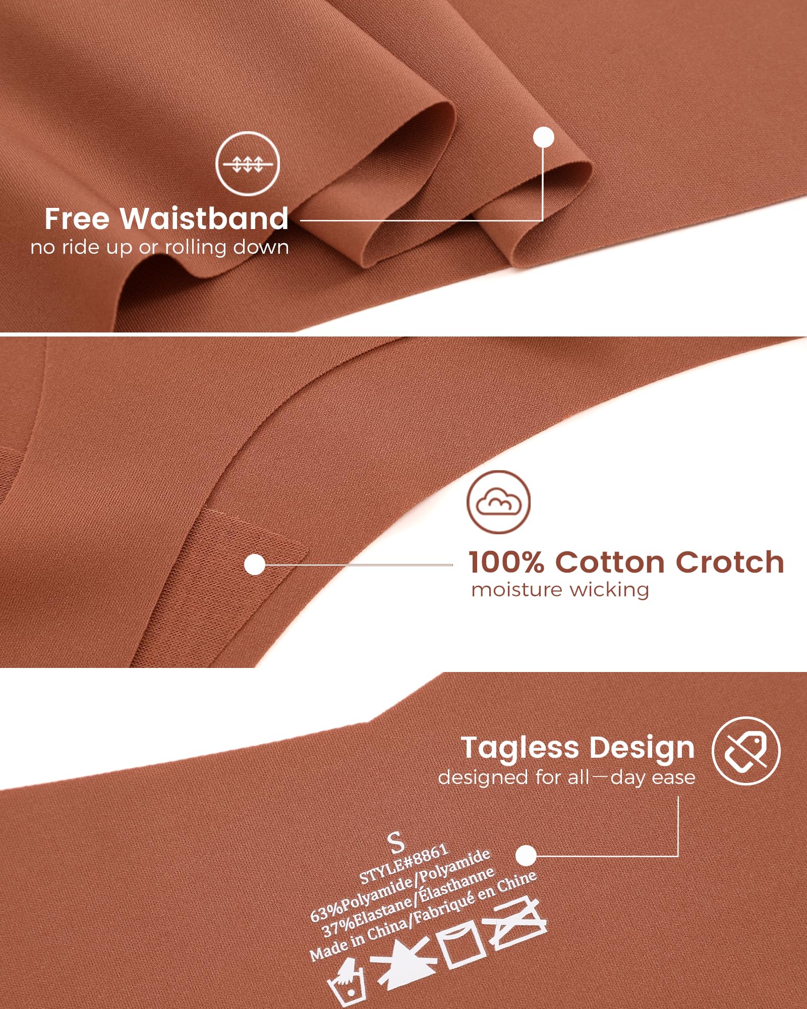 Underwear Womens Seamless Underwear Thongs for Women Sexy No Show V-Waisted Ladies Tangas Panties 6 Pack 🍁 All In One Marketplace Canada