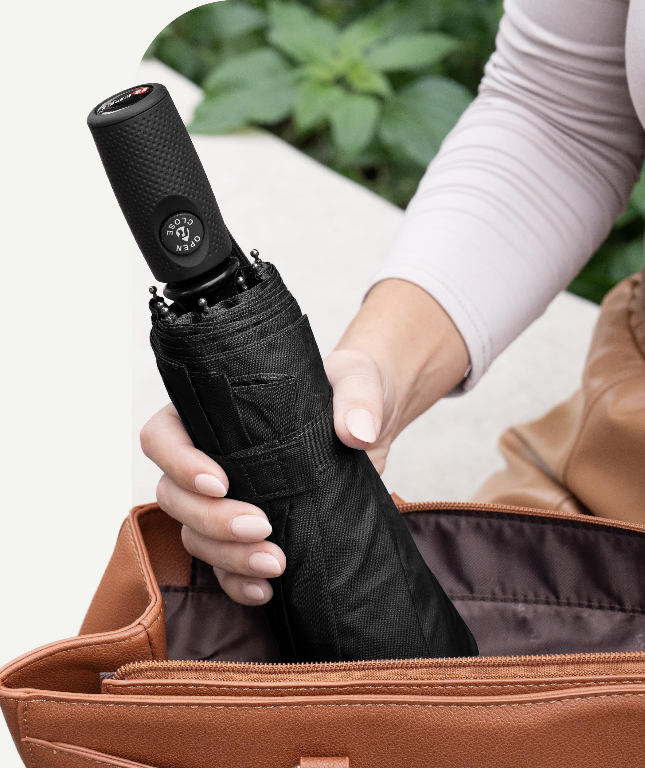 Repel Windproof Travel Umbrella - Compact & Withstands Winds up to 100MPH, Strongest Premium Auto Folding Umbrella for Rain and Sun - Durable, Light & Portable for Women & Men, Fits Backpack & Cars 🍁 All In One Marketplace Canada