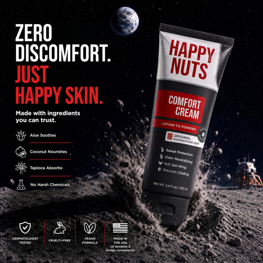 Happy Nuts Comfort Cream Deodorant For Men: Anti-Chafing Sweat Defense, Odor Control, Aluminum-Free Mens Deodorant & Hygiene Products for Men's Private Parts 🍁 All In One Marketplace Canada
