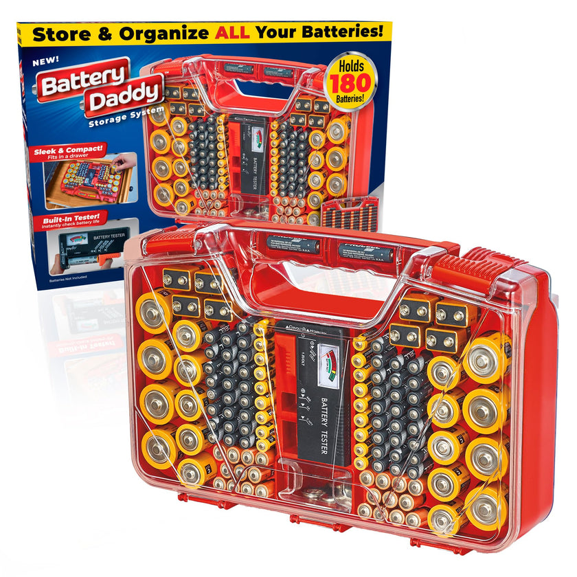 Ontel Battery Daddy 180 Battery Organizer and Storage Case with Tester, 1 Count, As Seen on TV 🍁 All In One Marketplace Canada