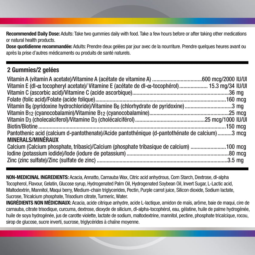 Centrum Women 50 Plus MultiGummies, Multivitamins/Minerals Gummies for Women 50+, Cherry, Berry, and Orange Flavours, 120 Gummies (Packaging May Vary) 🍁 All In One Marketplace Canada