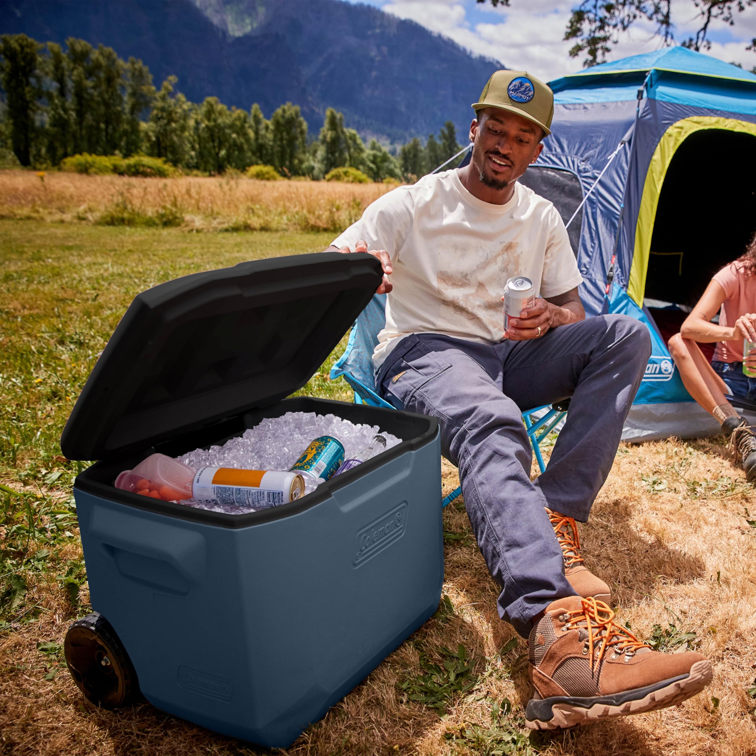 Coleman Chiller 60QT/56.8L Insulated Portable Cooler with Ice Retention & Heavy Duty Wheels, Great for Camping, Tailgating, Parties, Sports, Concerts & More 🍁 All In One Marketplace Canada