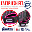 Franklin Sports Softball Glove - Left and Right Handed Softball Fielding Glove - Windmill Fastpitch Pro Series - Adult and Youth Fielding Glove - 12 Inch Right Hand Throw - Pink 🍁 All In One Marketplace Canada