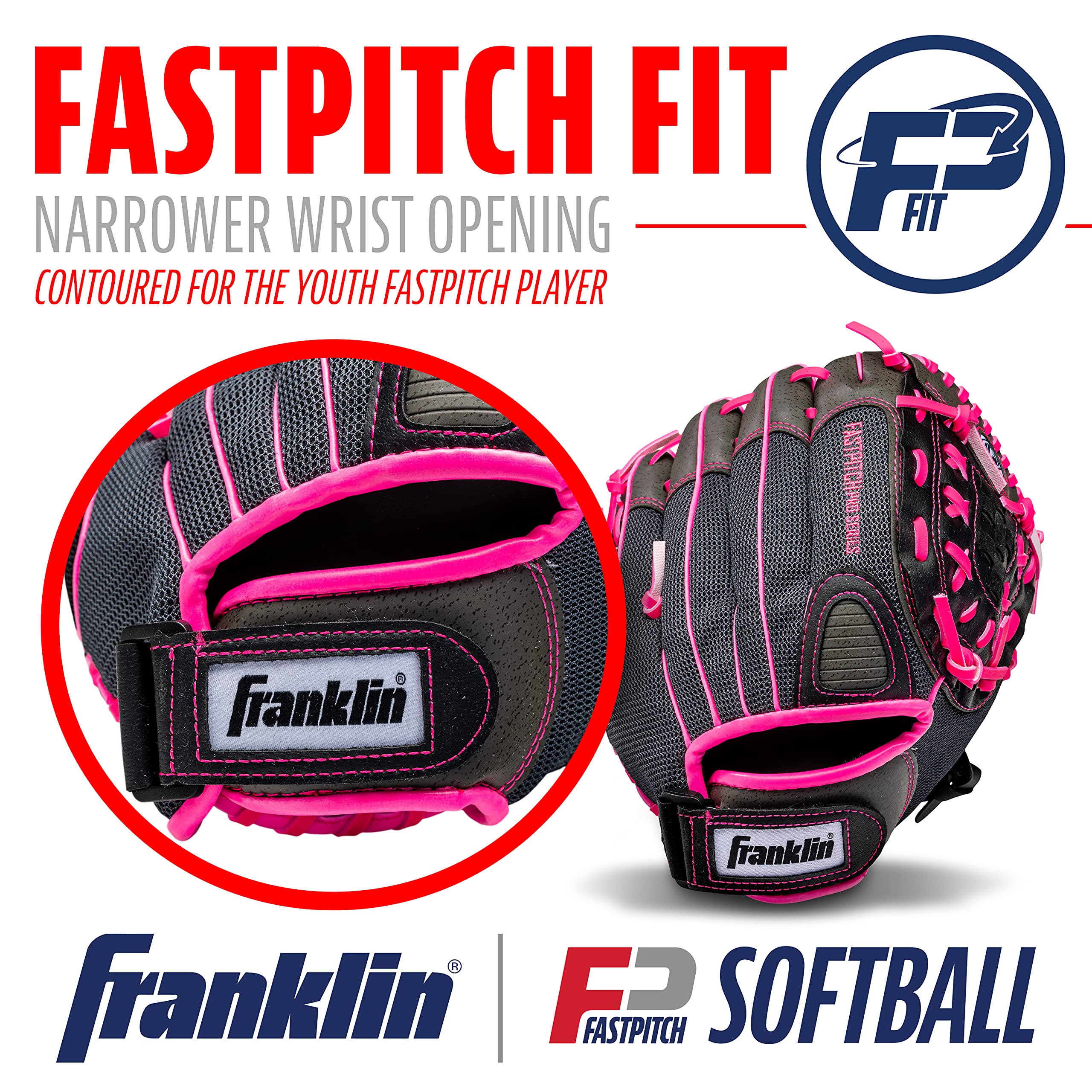 Franklin Sports Softball Glove - Left and Right Handed Softball Fielding Glove - Windmill Fastpitch Pro Series - Adult and Youth Fielding Glove - 12 Inch Right Hand Throw - Pink 🍁 All In One Marketplace Canada
