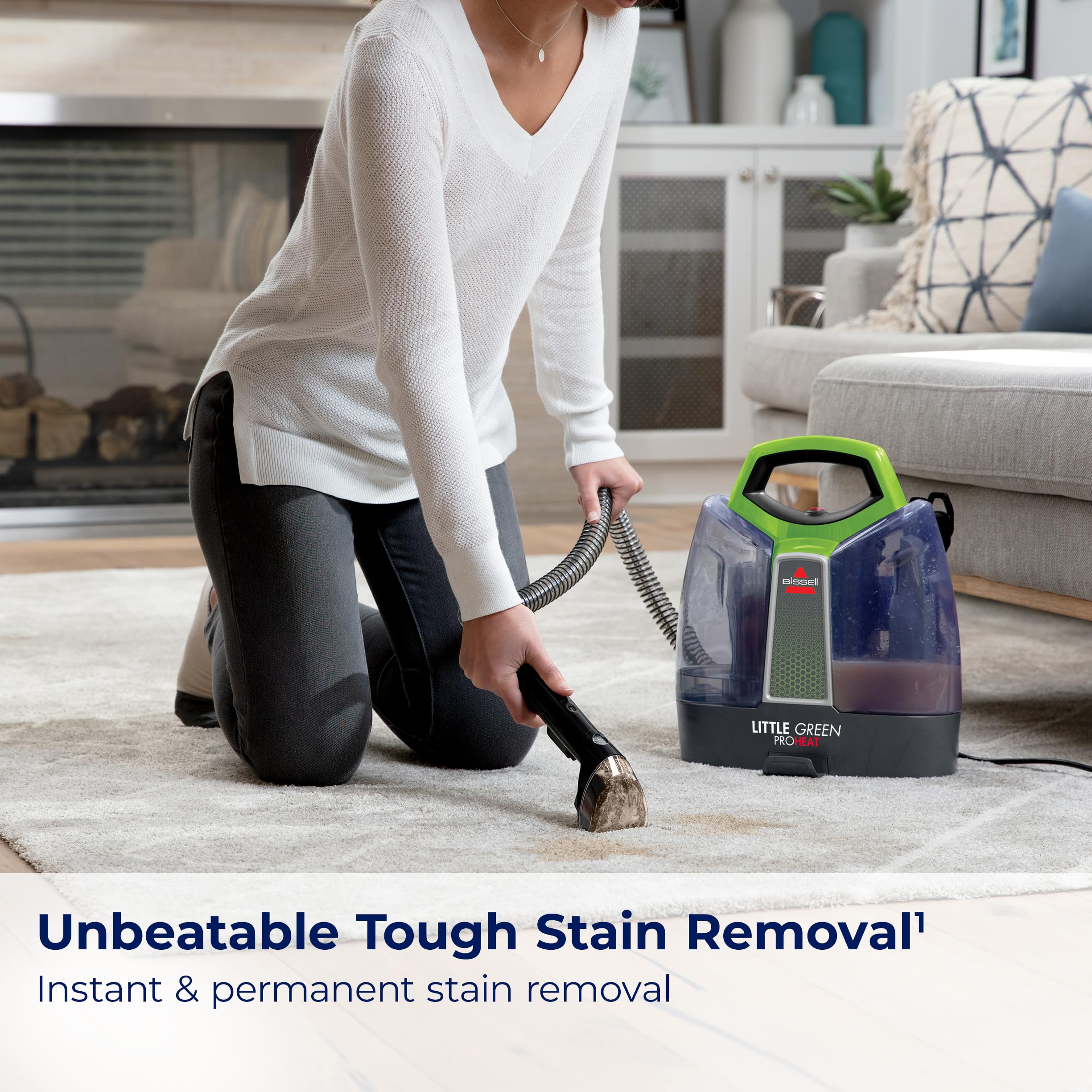 BISSELL Little Green ProHeat Portable Carpet & Upholstery Spot Cleaner with HydroRinse Self-Cleaning Tool, HeatWave Technology, OXY Formula Included, Car Detailer, 37oz Tank, 2513E 🍁 All In One Marketplace Canada