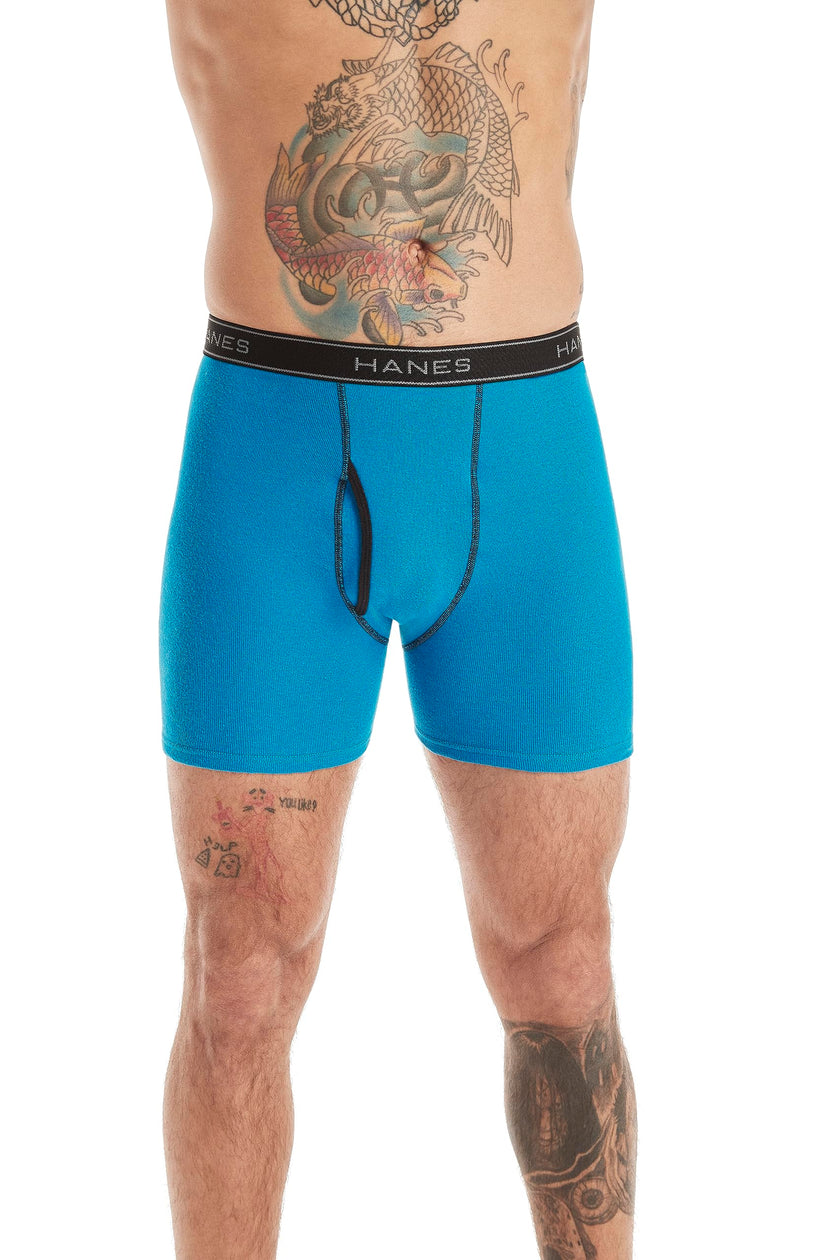 Hanes Men's 4 Pack FreshIQ Ringer Boxer Brief, Assorted, Large 🍁 All In One Marketplace Canada