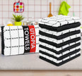 Utopia Towels Kitchen Towels, 12 Pack, 15 by 25 Inches, Dobby Weave, 100% Ring Spun Cotton, Super Soft and Absorbent Dish, Tea, and Bar Towels, Black 🍁 All In One Marketplace Canada