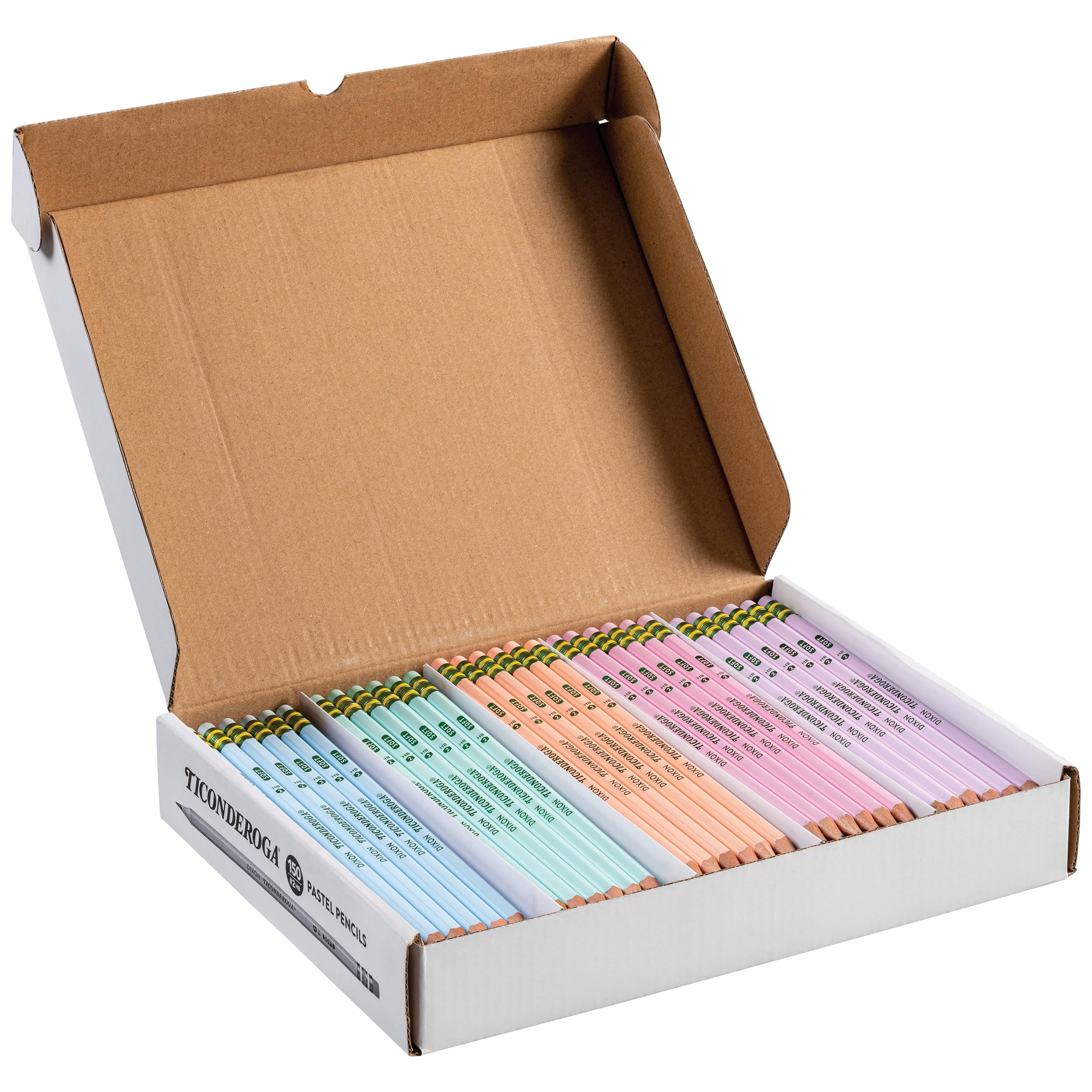 Ticonderoga Wood-Cased Pencils Master Pack, Pre-Sharpened, #2 HB Soft, Pastel Colors, 150 Count 🍁 All In One Marketplace Canada