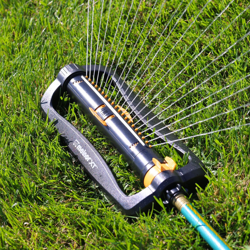 Melnor 65165AMZ XT Turbo Oscillating Sprinkler, 4,500 sq. ft., Quick Connect Bundle, 2-Way Adjustable, Black, Yellow 🍁 All In One Marketplace Canada