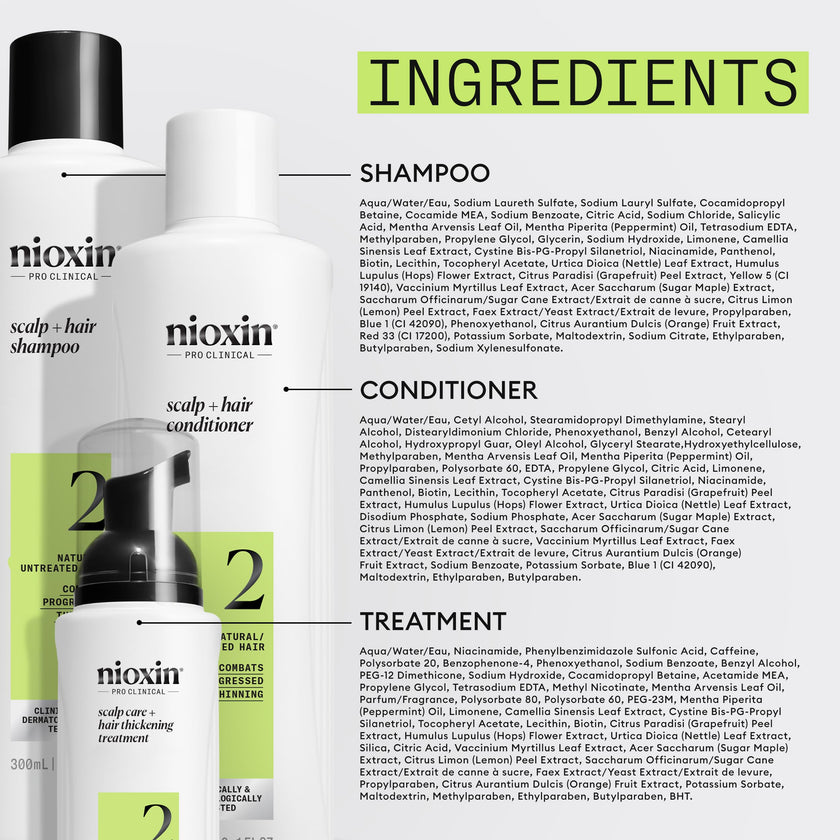 Nioxin Scalp + Hair Thickening System 2 - Hair Thickening System for Natural Hair with Progressed Thinning, Trial Size (Packaging May Vary) 🍁 All In One Marketplace Canada