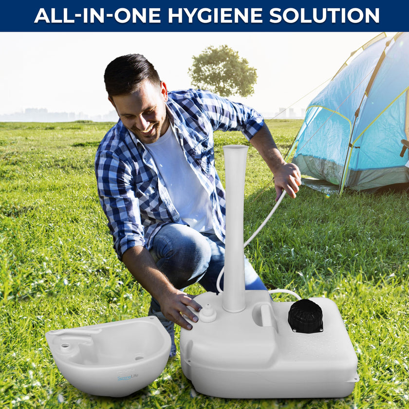 SereneLife, Portable Sink, Camping Hand Wash Basin with Water Tank and Rolling Wheels, Perfect for Indoor and Outdoor Use, Events, Worksites and More 🍁 All In One Marketplace Canada