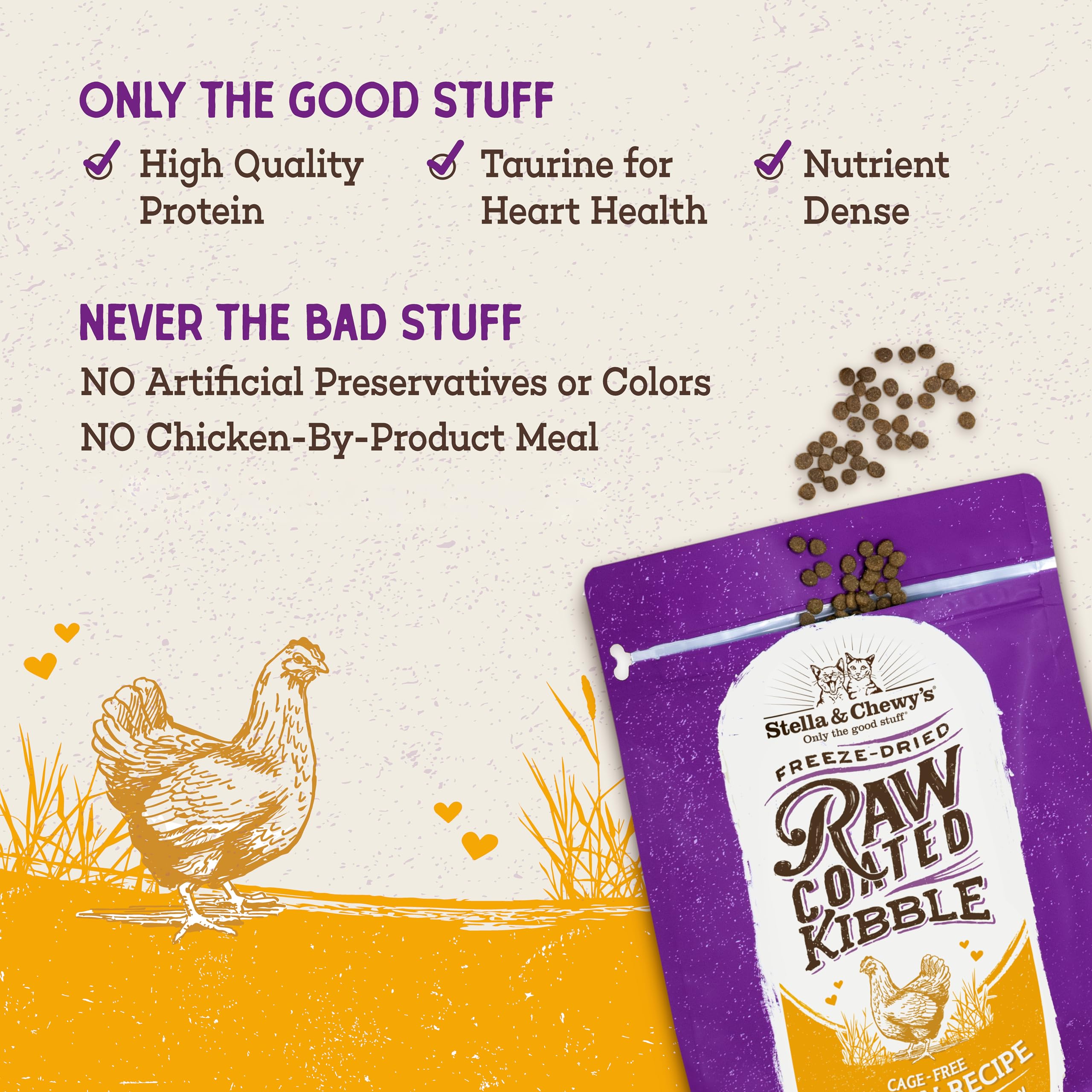 Stella & Chewy’s Raw Coated Premium Kibble Cat Food – Grain Free, Protein Rich Meals – Cage-Free Chicken Recipe – 1.13 kilograms 🍁 All In One Marketplace Canada