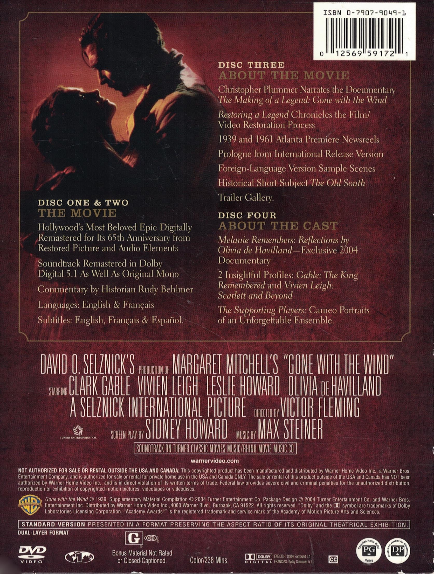 Gone With the Wind (Four-Disc Collector's Edition) (Sous-titres français)