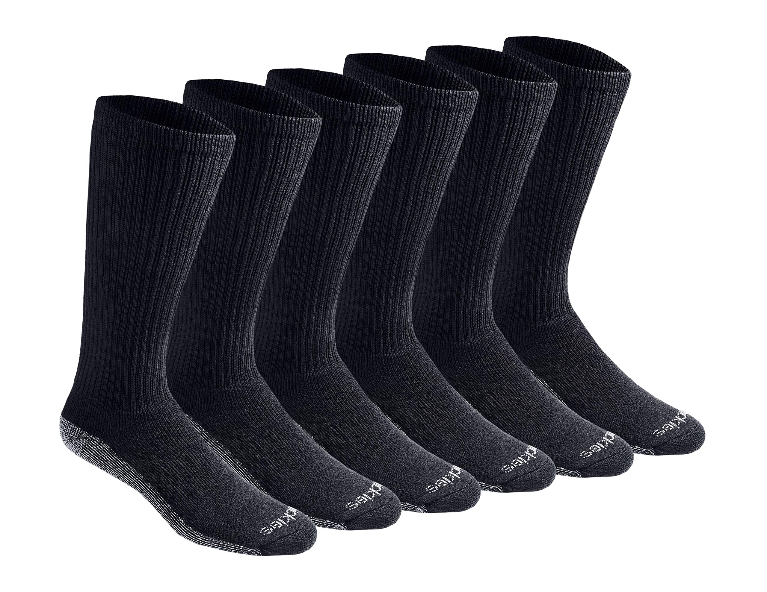 Dickies Men's Multi-Pack Dri-tech Moisture Control Boot-Length Socks, Black (6 Pairs), Shoe Size: 6-12 🍁 All In One Marketplace Canada