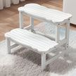 COSYLAND Bamboo Step Stool, Two Step Stools Toddler 300 lbs Capacity with Safety Non-Slip Pads, Bamboo Step Stool for Bathroom, Kitchen Dual Height Step Stools for Kids (White) 🍁 All In One Marketplace Canada