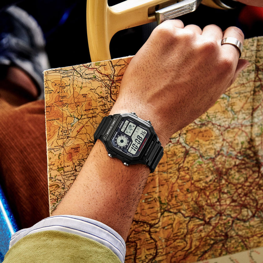 Casio Men's Classic Japanese-Quartz Watch with Resin Strap, Black, 21 (Model: AE1200WH-1A) 🍁 All In One Marketplace Canada
